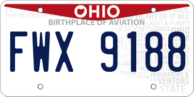 OH license plate FWX9188