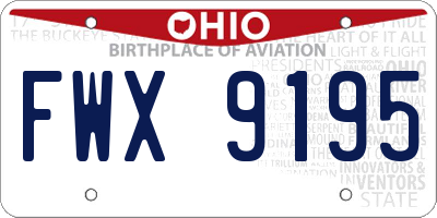 OH license plate FWX9195