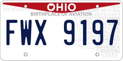 OH license plate FWX9197