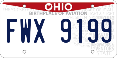 OH license plate FWX9199