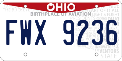 OH license plate FWX9236