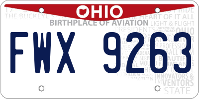 OH license plate FWX9263