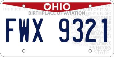 OH license plate FWX9321