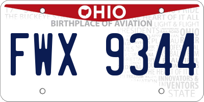 OH license plate FWX9344