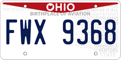 OH license plate FWX9368