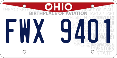 OH license plate FWX9401