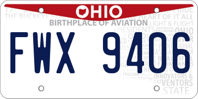 OH license plate FWX9406