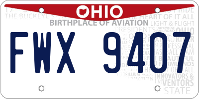 OH license plate FWX9407