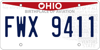 OH license plate FWX9411