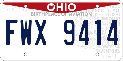OH license plate FWX9414