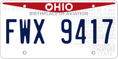 OH license plate FWX9417