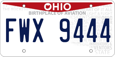 OH license plate FWX9444