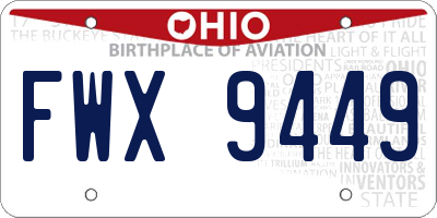 OH license plate FWX9449