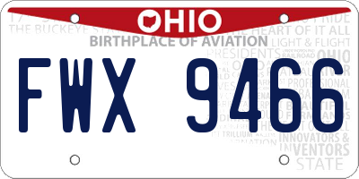 OH license plate FWX9466