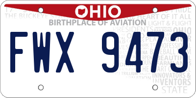 OH license plate FWX9473