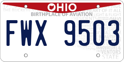 OH license plate FWX9503