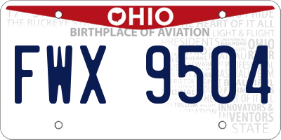 OH license plate FWX9504