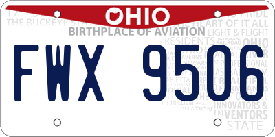 OH license plate FWX9506