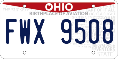 OH license plate FWX9508