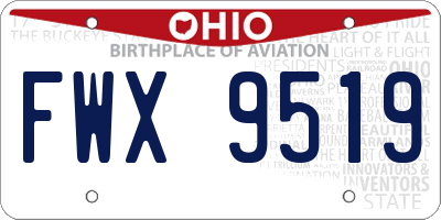 OH license plate FWX9519