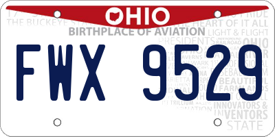 OH license plate FWX9529