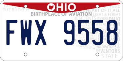OH license plate FWX9558