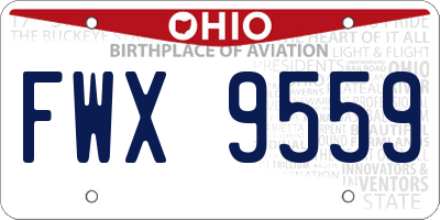 OH license plate FWX9559