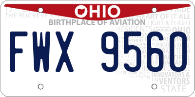 OH license plate FWX9560