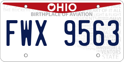 OH license plate FWX9563