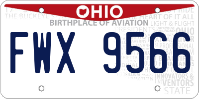 OH license plate FWX9566