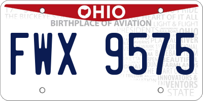 OH license plate FWX9575