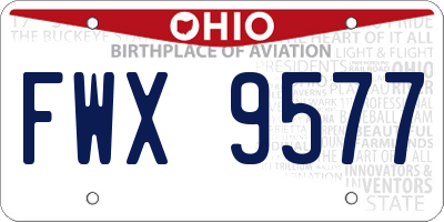 OH license plate FWX9577