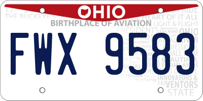 OH license plate FWX9583