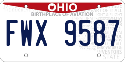 OH license plate FWX9587