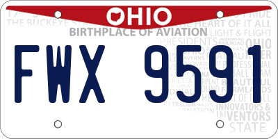 OH license plate FWX9591