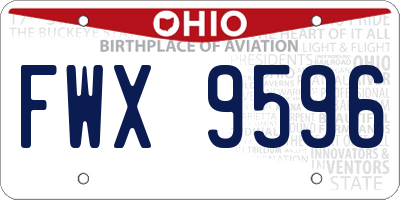 OH license plate FWX9596