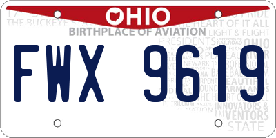 OH license plate FWX9619