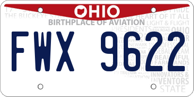 OH license plate FWX9622