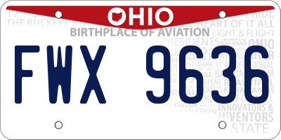 OH license plate FWX9636