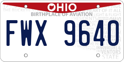 OH license plate FWX9640
