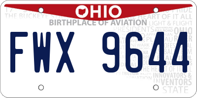 OH license plate FWX9644