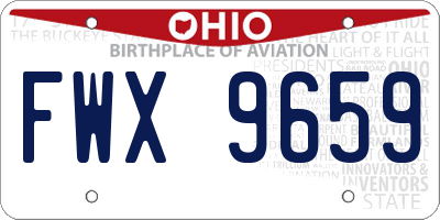 OH license plate FWX9659