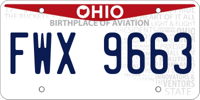 OH license plate FWX9663