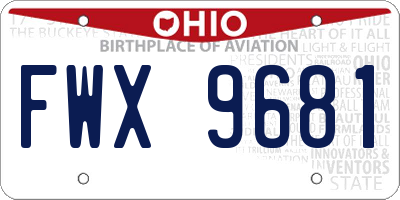 OH license plate FWX9681