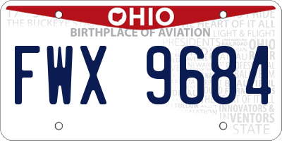 OH license plate FWX9684