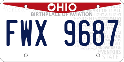 OH license plate FWX9687