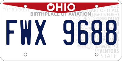 OH license plate FWX9688