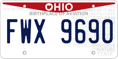 OH license plate FWX9690