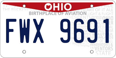 OH license plate FWX9691