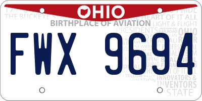 OH license plate FWX9694
